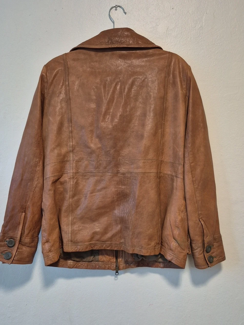 GAP WASHED LEATHER JACKET CAMEL SZ XL Gorgeous!!